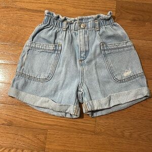 VGUC Zara 3/4 paperbag jean shorts